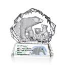 Reece Polar Bears Full Color Animals Crystal Trophy