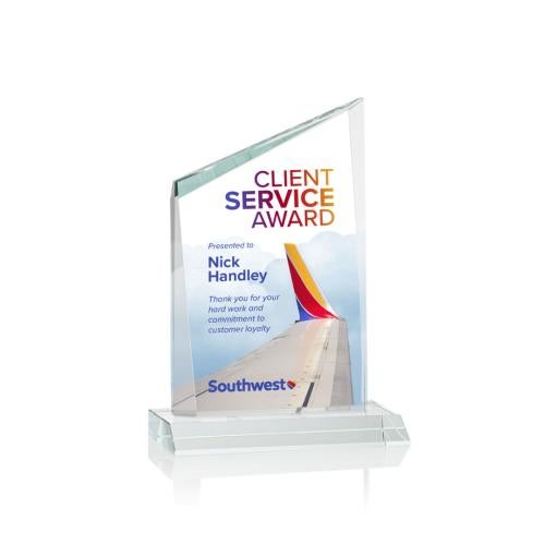 Awards and Plaques - Crystal Trophies - Brito Full Color Starfire Peaks Crystal Trophy