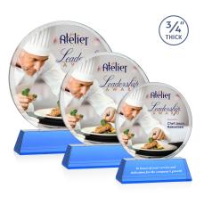 Juarez on Helton Full Color Sky Blue Circle Crystal Trophy - Crystal Trophies