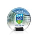 Ayala Full Color Black Circle Crystal Trophy