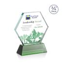 Pagan on Helton Full Color Green Polygon Crystal Trophy