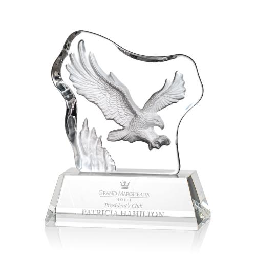 Awards and Plaques - Crystal Trophies - Reece Flying Eagle Animals Crystal Trophy