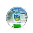 Ayala Full Color Green Circle Crystal Trophy