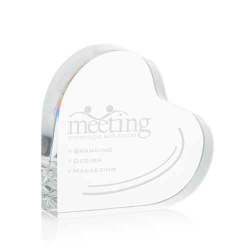 Awards and Plaques - Crystal Trophies - Craft Murdock Heart Unique Crystal Trophy