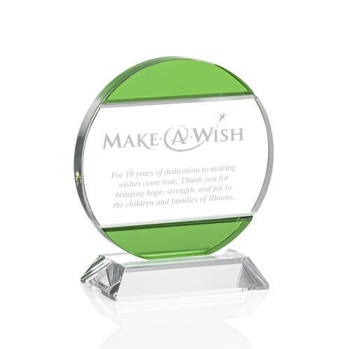 Awards and Plaques - Crystal Trophies - Montoya Circle Crystal Trophy