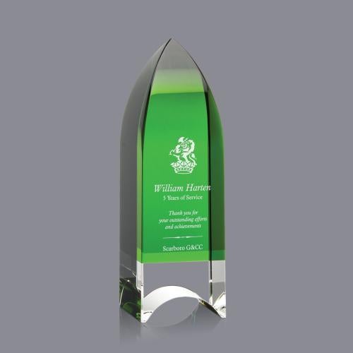 Awards and Plaques - Crystal Trophies - Emerald Tower Towers Crystal Trophy