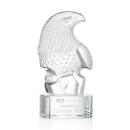 McConnell Eagle Animals on Half Round Crystal Trophy