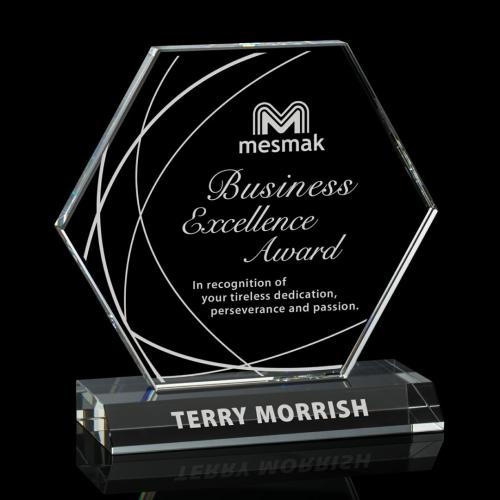 Awards and Plaques - Crystal Trophies - Arrington Polygon Crystal Trophy