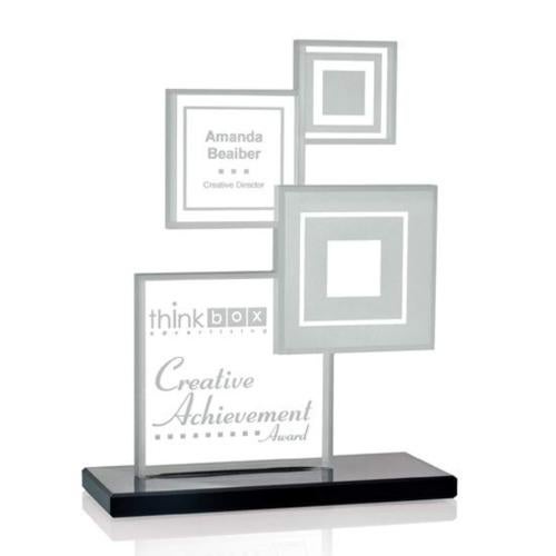 Awards and Plaques - Crystal Trophies - Dodge Square / Cube Crystal Trophy