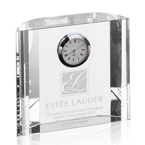 Awards and Plaques - Crystal Trophies - Crystal Clocks - Barnard Clock