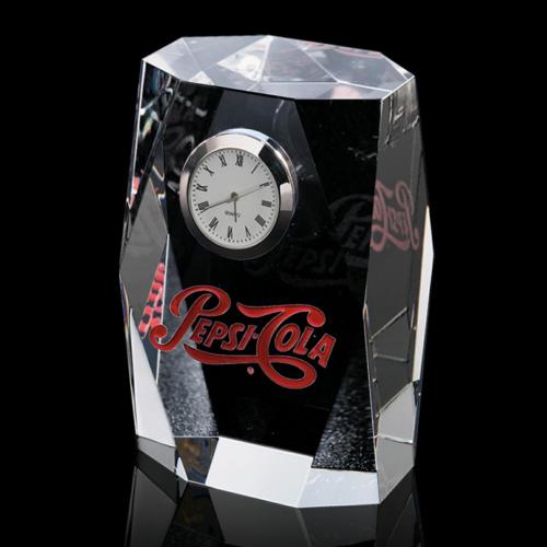 Awards and Plaques - Crystal Trophies - Crystal Clocks - Sable Clock