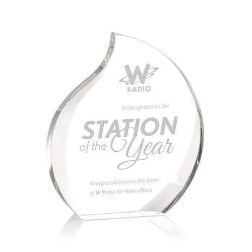 Awards and Plaques - Crystal Trophies - Butcher Flame Crystal Trophy