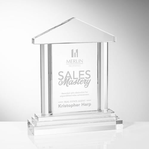 Awards and Plaques - Crystal Trophies - Toney Peaks Crystal Trophy