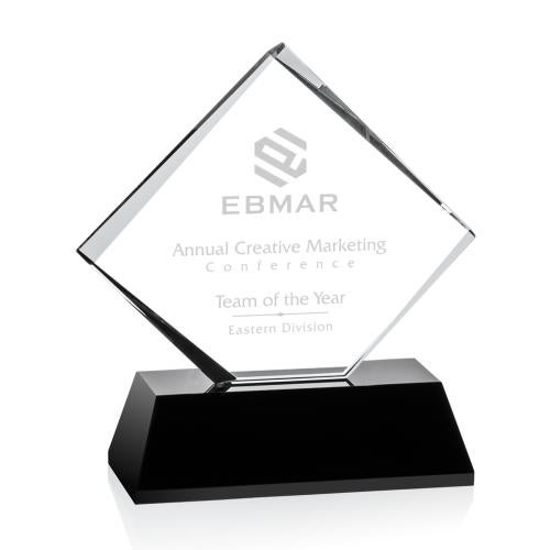 Awards and Plaques - Crystal Trophies - Elkins Black Crystal Trophy