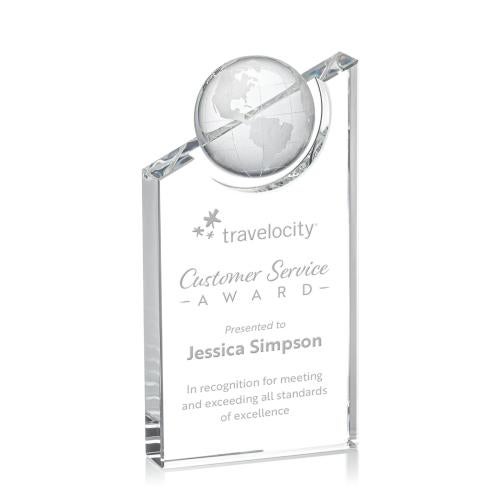 Awards and Plaques - Crystal Trophies - Simpson Globe Crystal Trophy