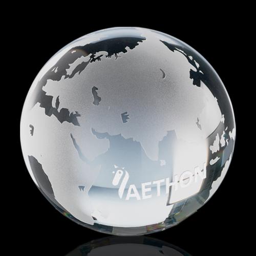 Awards and Plaques - Crystal Trophies - Optical Globe Crystal Trophy