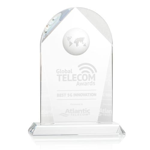 Awards and Plaques - Crystal Trophies - Feliciano Globe Crystal Trophy