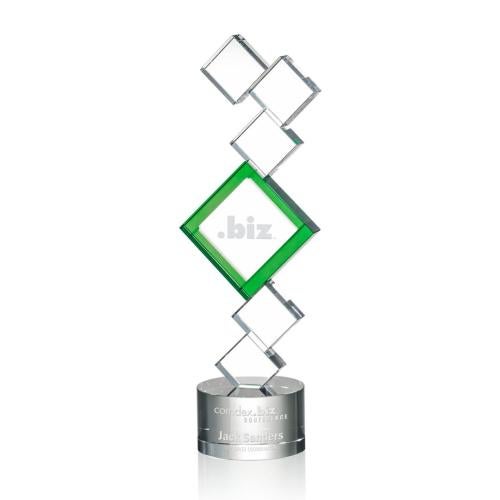 Awards and Plaques - Crystal Trophies - Miles Square / Cube Crystal Trophy