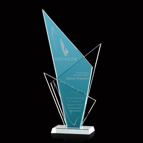 Awards and Plaques - Crystal Trophies - Ahmed Teal Peaks Crystal Trophy