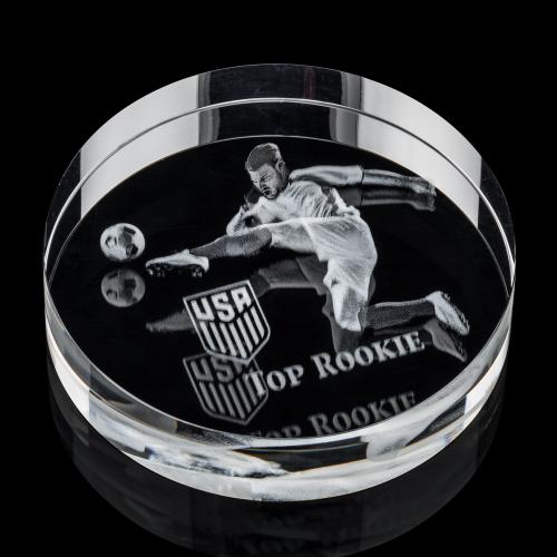 Awards and Plaques - Crystal Trophies - Corbin Paperweight 3D