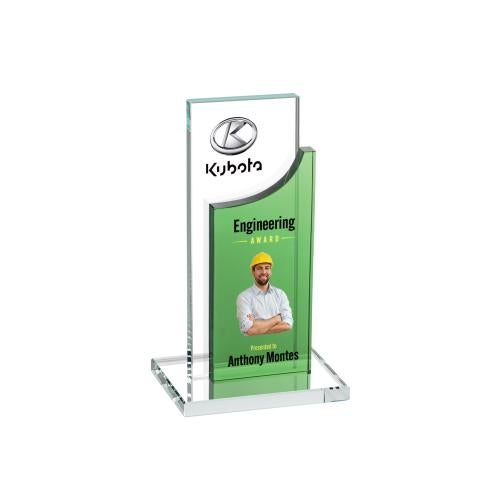 Awards and Plaques - Crystal Trophies - Tuttle Full Color Green Peaks Crystal Trophy