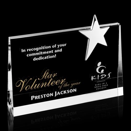 Awards and Plaques - Crystal Trophies - Whitley Star Rectangle Crystal Trophy