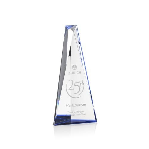 Awards and Plaques - Crystal Trophies - Dominguez Optical/Blue Obelisk Crystal Trophy