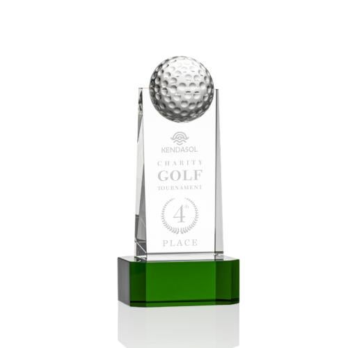Awards and Plaques - Crystal Trophies - Marks Golf on Base Green Towers Crystal Trophy
