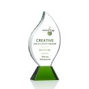 Gomes Full Color Green Flame Crystal Trophy