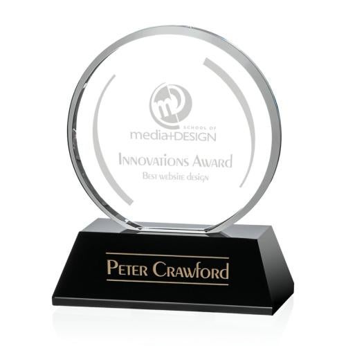 Awards and Plaques - Crystal Trophies - McKinney Circle Crystal Trophy