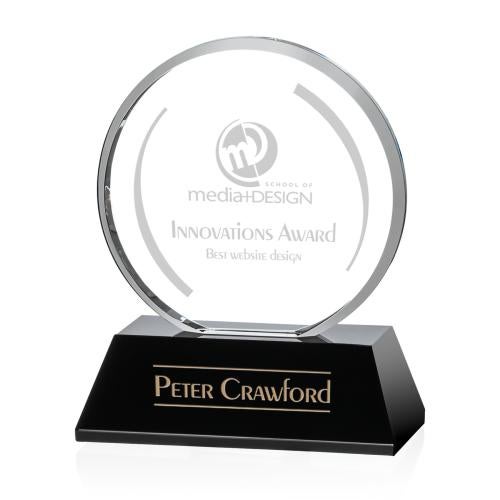 Awards and Plaques - Crystal Trophies - McKinney Circle Crystal Trophy