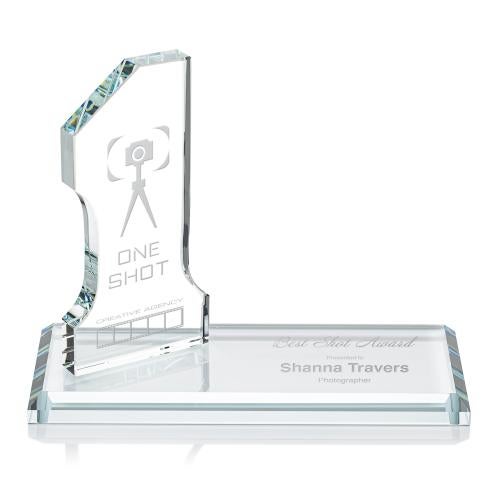 Awards and Plaques - Crystal Trophies - Hutchison #1 Deep Etch Wood Trophy