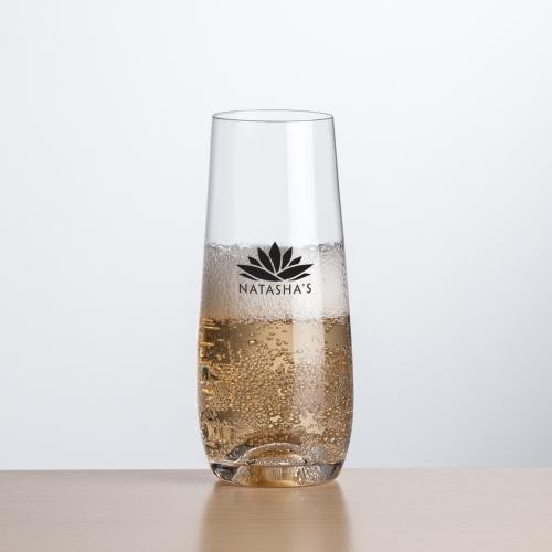 Custom Barware Glasses - Champagne Glasses - Walter Stemless Flute - Imprinted
