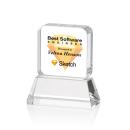 Walls Full Color on Base Clear Square / Cube Crystal Trophy