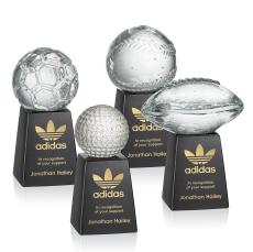 Sports Balls Globe on Marble Crystal Trophy - Crystal Trophies