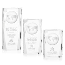 Hardin Globe Towers Crystal Trophy - Crystal Trophies