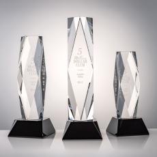 President on Base Black Towers Crystal Trophy - Crystal Trophies