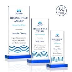 Prieto Full Color Sky Blue Rectangle Crystal Trophy - Crystal Trophies