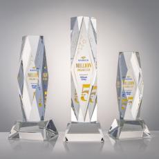 President Full Color on Base Clear Towers Crystal Trophy - Custom Trophies