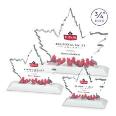 Sargent Leaf Full Color Fagan Unique Crystal Trophy - Crystal Trophies