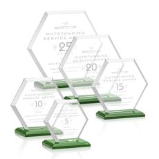 Santos Green Polygon Crystal Trophy - Crystal Trophies