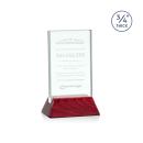Paris Jade/Rosewood (Vert) Rectangle Glass Trophy