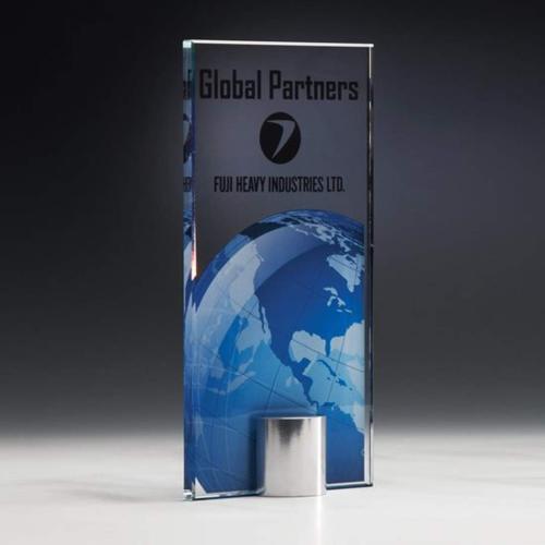 Awards and Plaques - Britton World Globe Crystal Trophy