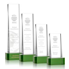 Kirkpatrick on Base Green Towers Crystal Trophy - Crystal Trophies