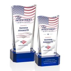 McCord Full Color on Base Blue Unique Crystal Trophy - Crystal Trophies