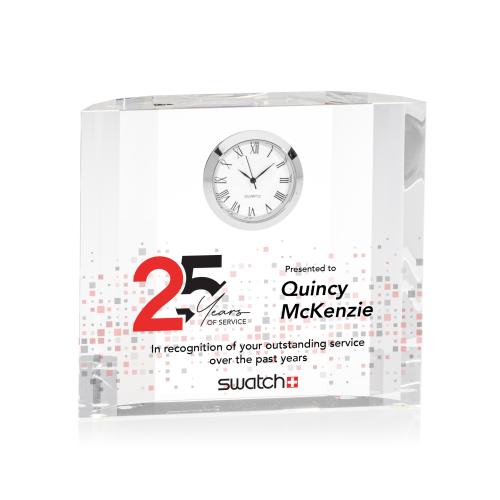 Awards and Plaques - Crystal Trophies - Crystal Clocks - Sellers Full Color Clock