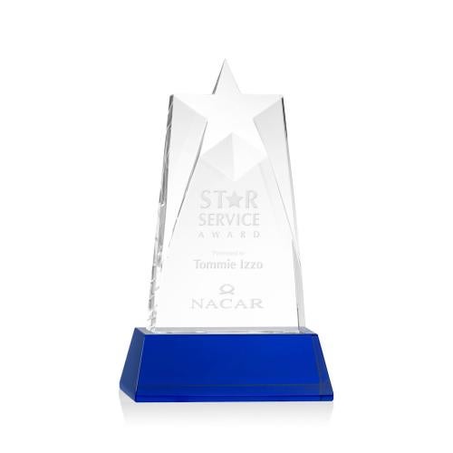 Awards and Plaques - Hutchins Star on Base - Blue