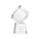 Klein on Small Base Clear Square / Cube Crystal Trophy