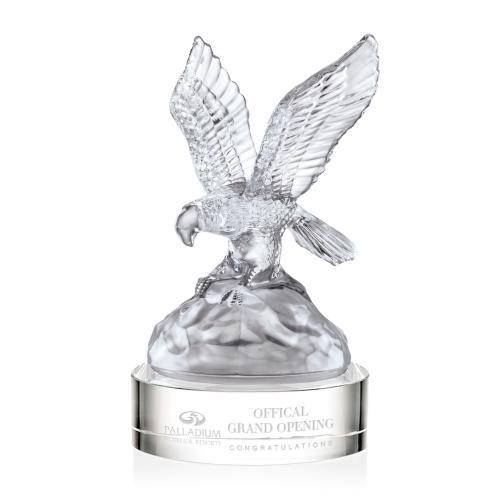 Awards and Plaques - Crystal Trophies - Crain Eagle on Optical Base