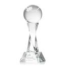 Tennis Ball on Spirale Spire Base Clear Globe Crystal Trophy